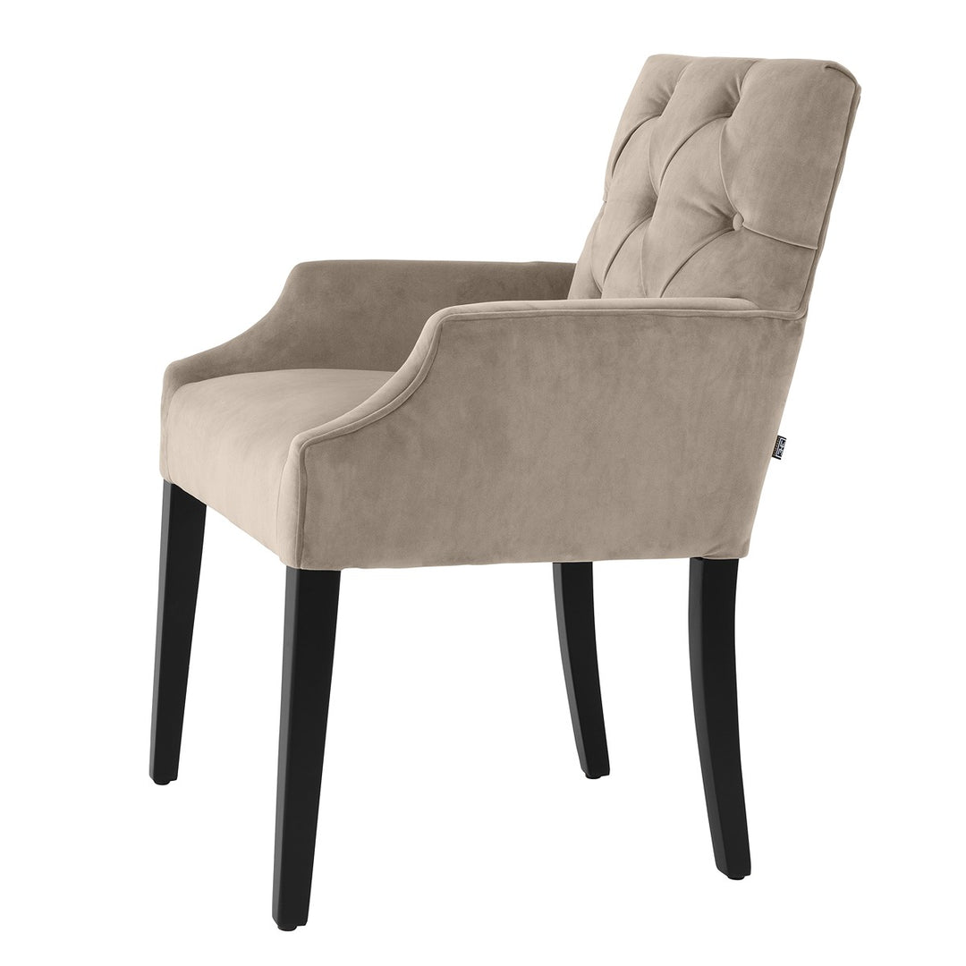 Atena Dining Armchair - Savona Greige Velvet