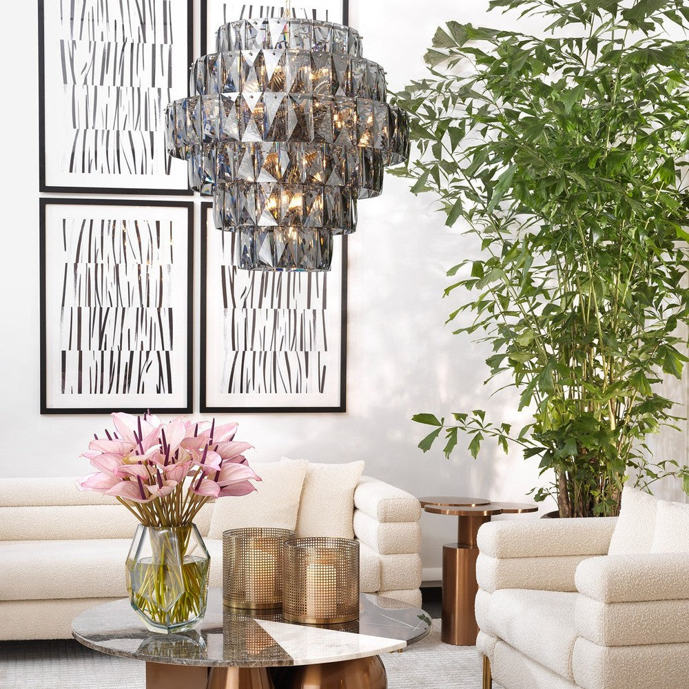 Amazone Large Chandelier - Smoke Glass