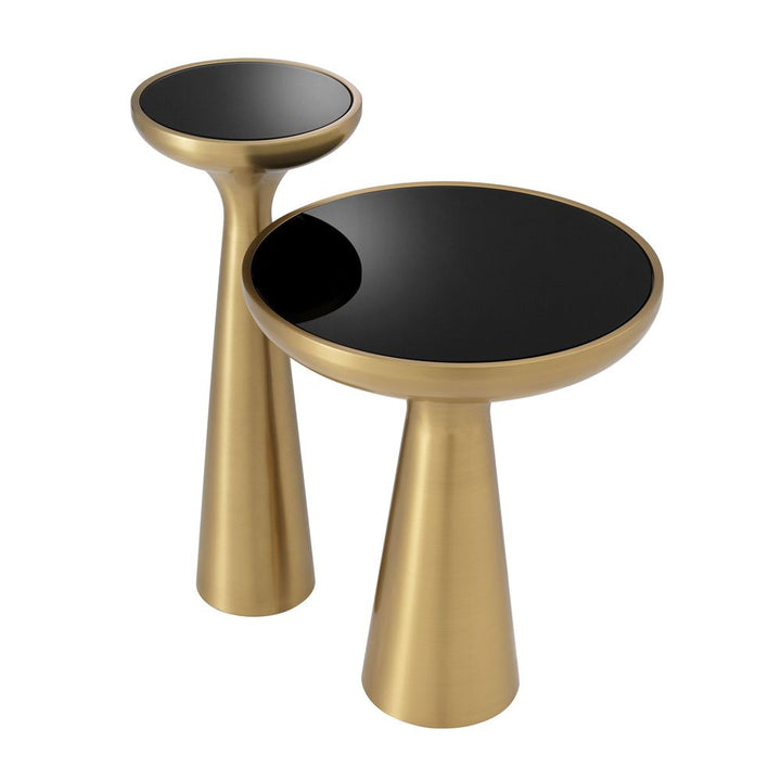 Lindos Round Low Side Table - High Brushed Brass Finish