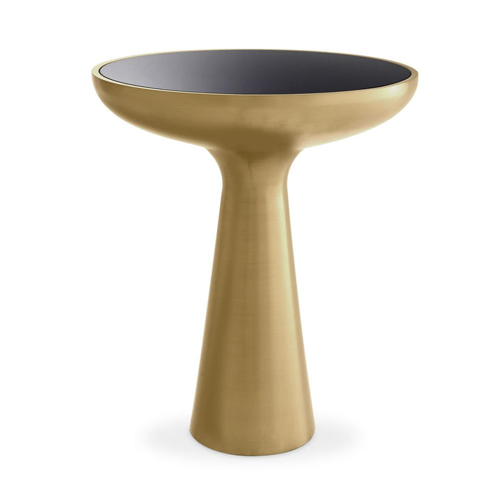 Lindos Round Low Side Table - High Brushed Brass Finish
