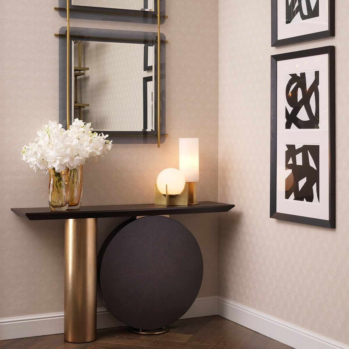 Eichholtz Quinn Mirror in Brushed Brass Finish