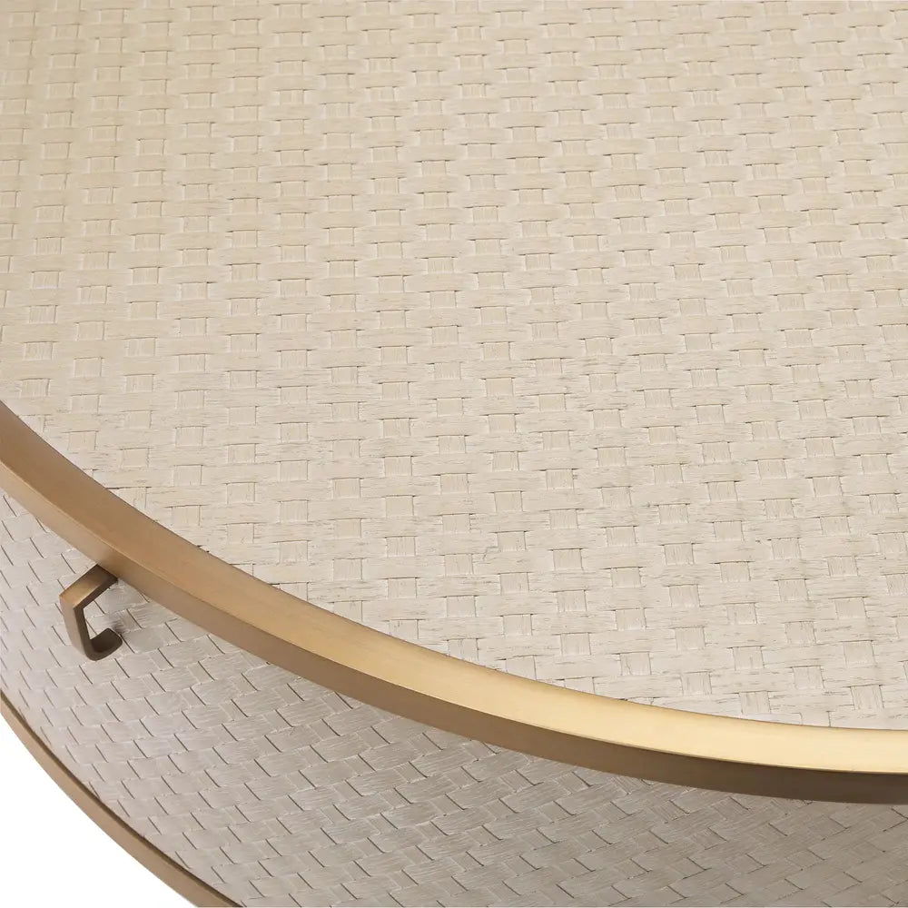 Napa Valley Round Coffee Table - Woven Washed Oak Veneer Eichholtz 4