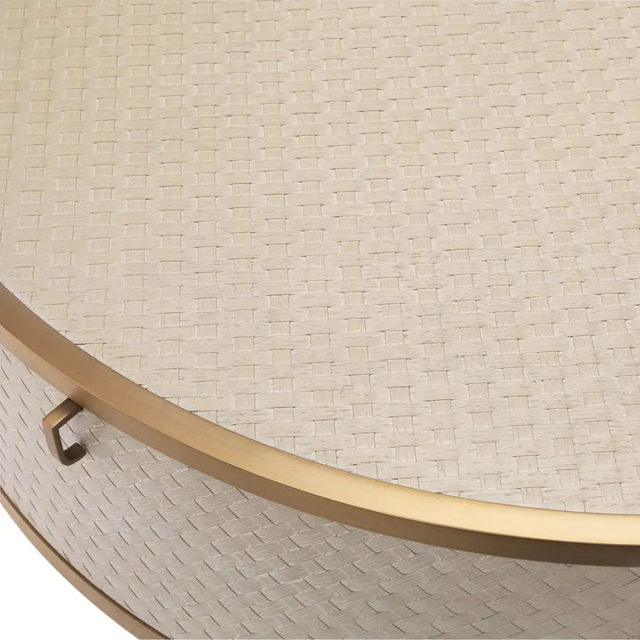 Napa Valley Round Coffee Table - Woven Washed Oak Veneer Eichholtz 4
