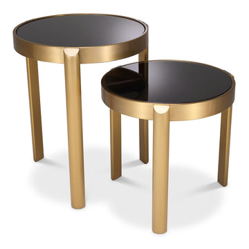 Eichholtz Buena Set of 2 Side Tables in Brushed Brass Finish