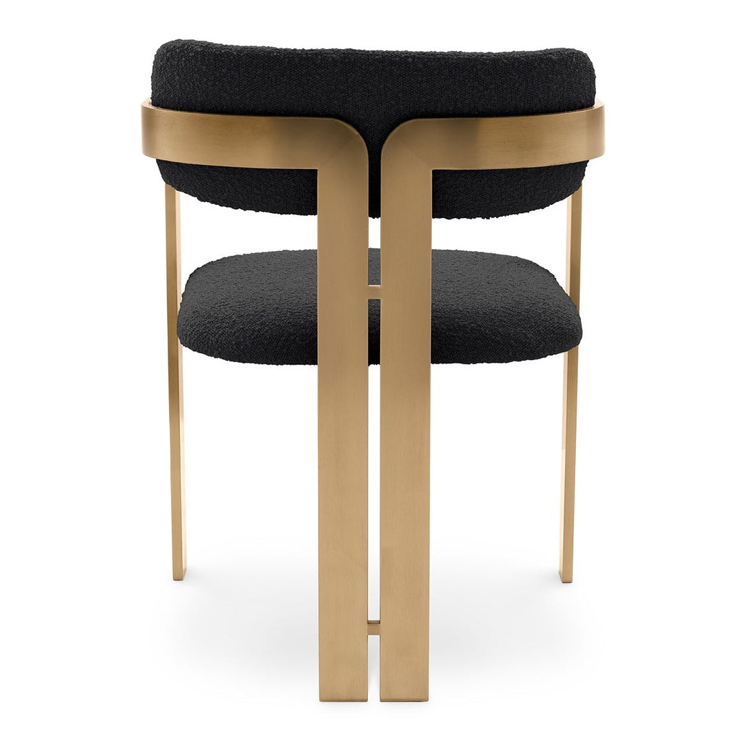 Donato Dining Chair - Brushed Brass Finish & Bouclé Black Eichholtz 3