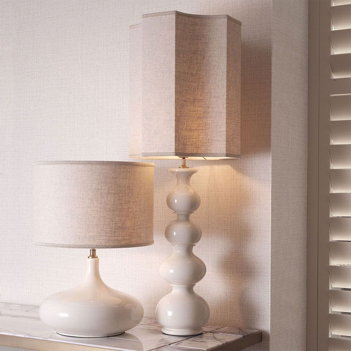 Jones Table Lamp - Ceramic & Linen