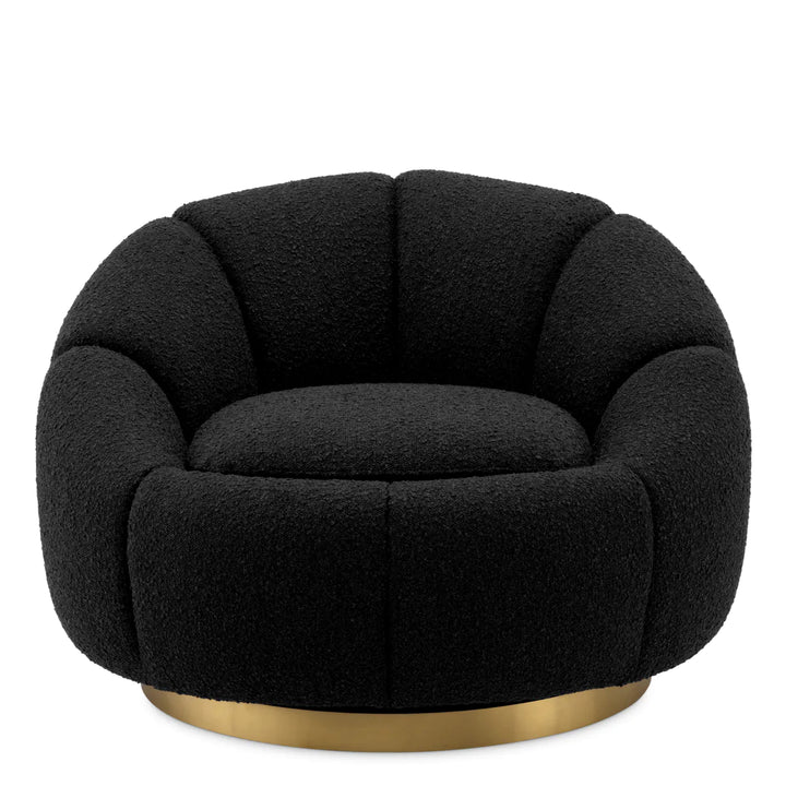 Inger Swivel Chair - Bouclé Black Eichholtz 1