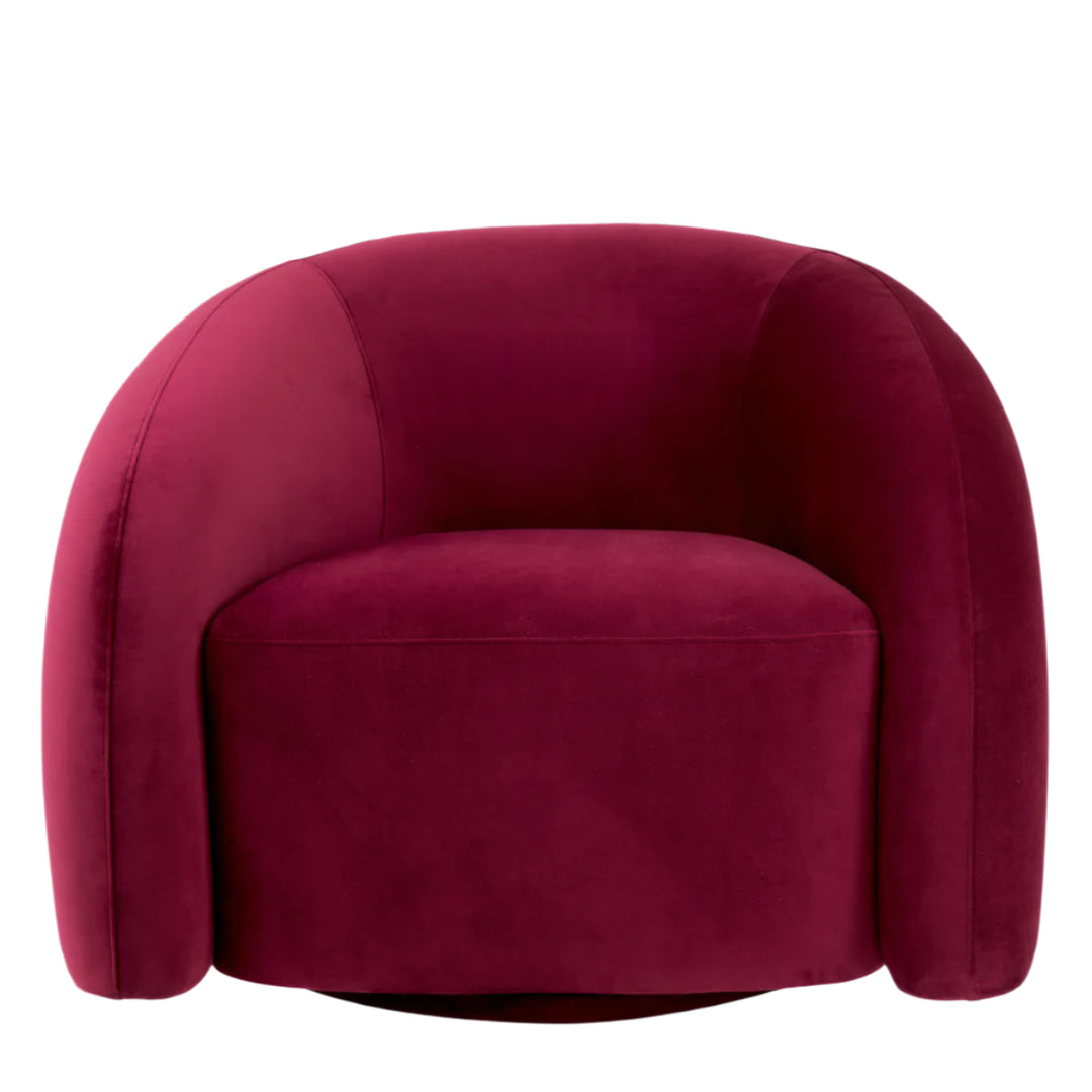 Novelle Swivel Chair - Savona Bordeaux Velvet Eichholtz 1