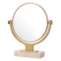 Eichholtz Briançon Table Mirror in Travertine Antique Brass Finish