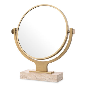 Eichholtz Briançon Table Mirror in Travertine Antique Brass Finish