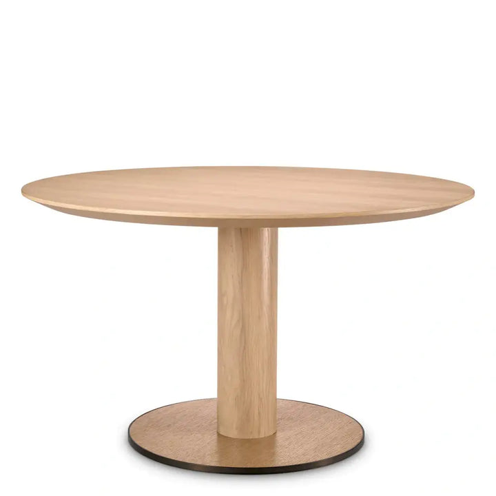 Astro Round Dining Table - Natural Oak & Veneer Bronze Eichholtz 8