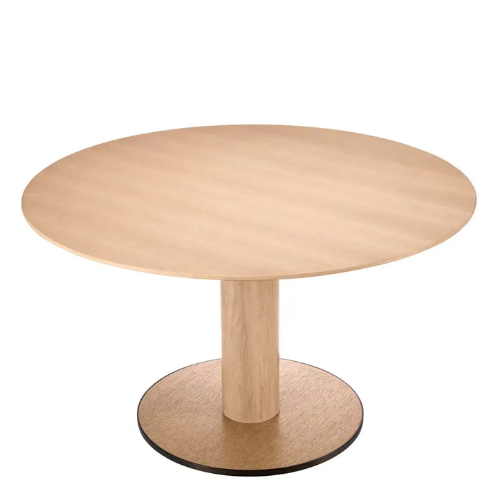 Astro Round Dining Table - Natural Oak & Veneer Bronze Eichholtz 2