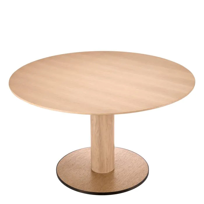 Astro Round Dining Table - Natural Oak & Veneer Bronze Eichholtz 3