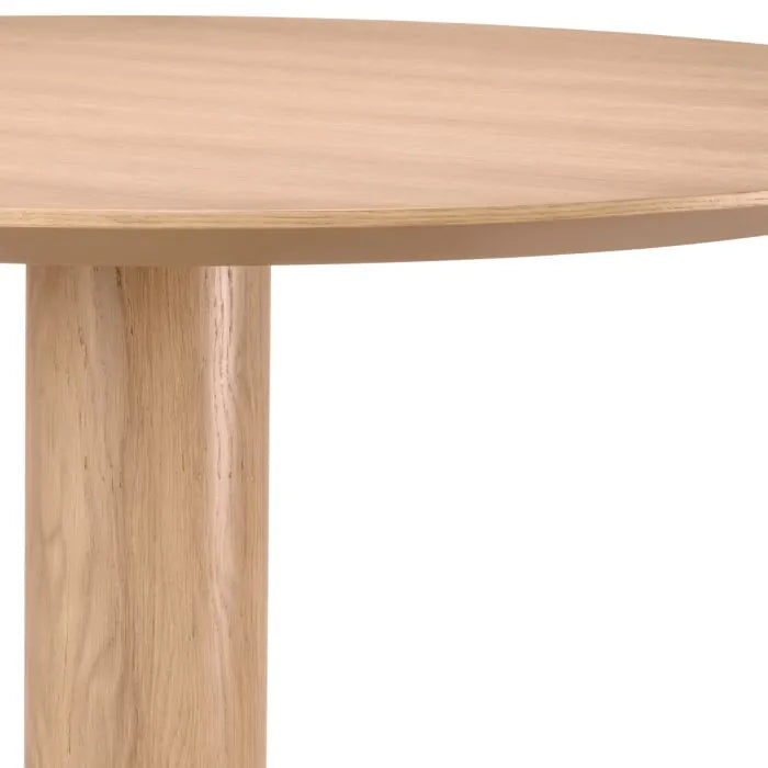 Astro Round Dining Table - Natural Oak & Veneer Bronze Eichholtz 4