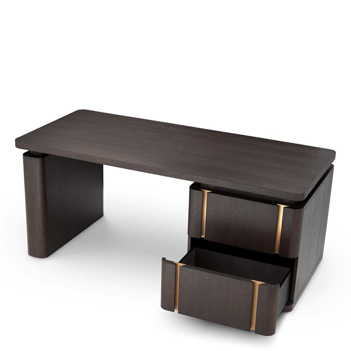 Modesto Desk - Mocha Oak Veneer