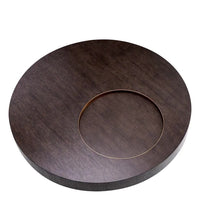 Eichholtz Coffee Table Otus Round Mocha Oak Veneer Brushed Brass Finish