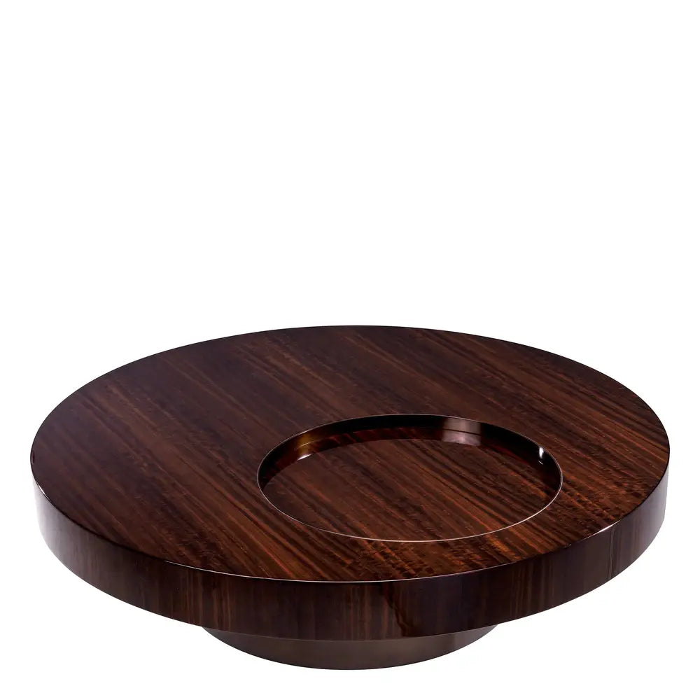 Eichholtz Coffee Table Otus Round Eucalyptus Veneer Bronze Finish