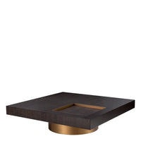 Eichholtz Otus Coffee Table Otus Square Mocha Oak Veneer Brushed Brass Finish