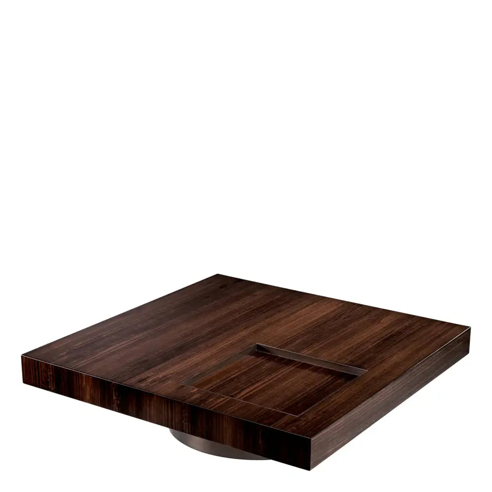 Eichholtz Coffee Table Otus Square Eucalyptus Veneer Bronze Finish