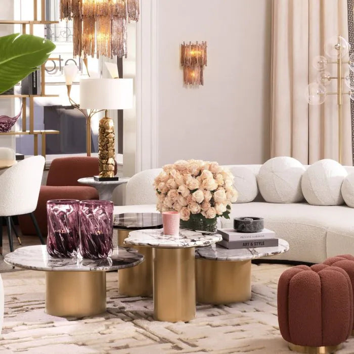 Shapiro Coffee Table - Light Marble Eichholtz 2