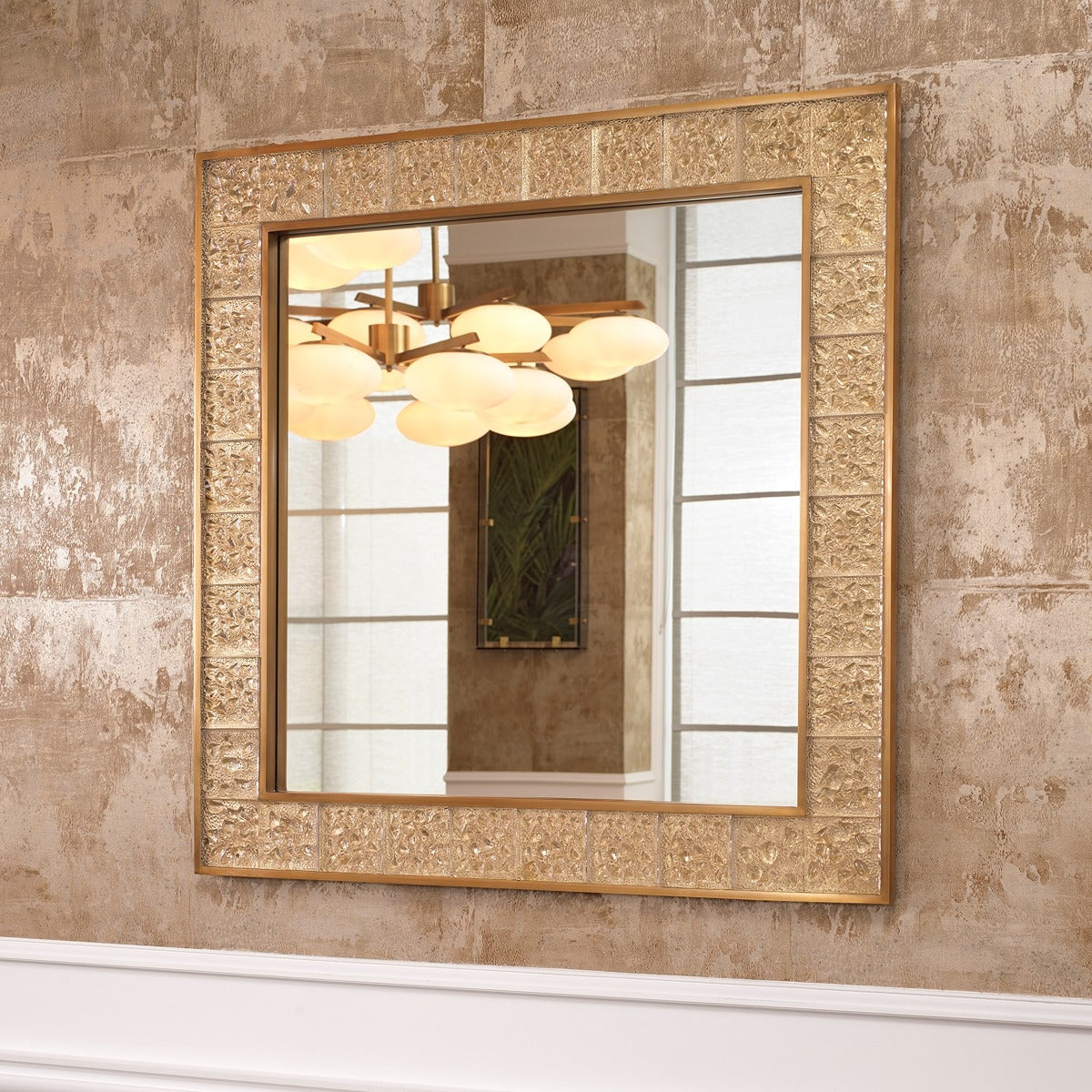 Eichholtz Mellot Square Mirror in Vintage Brass Finish