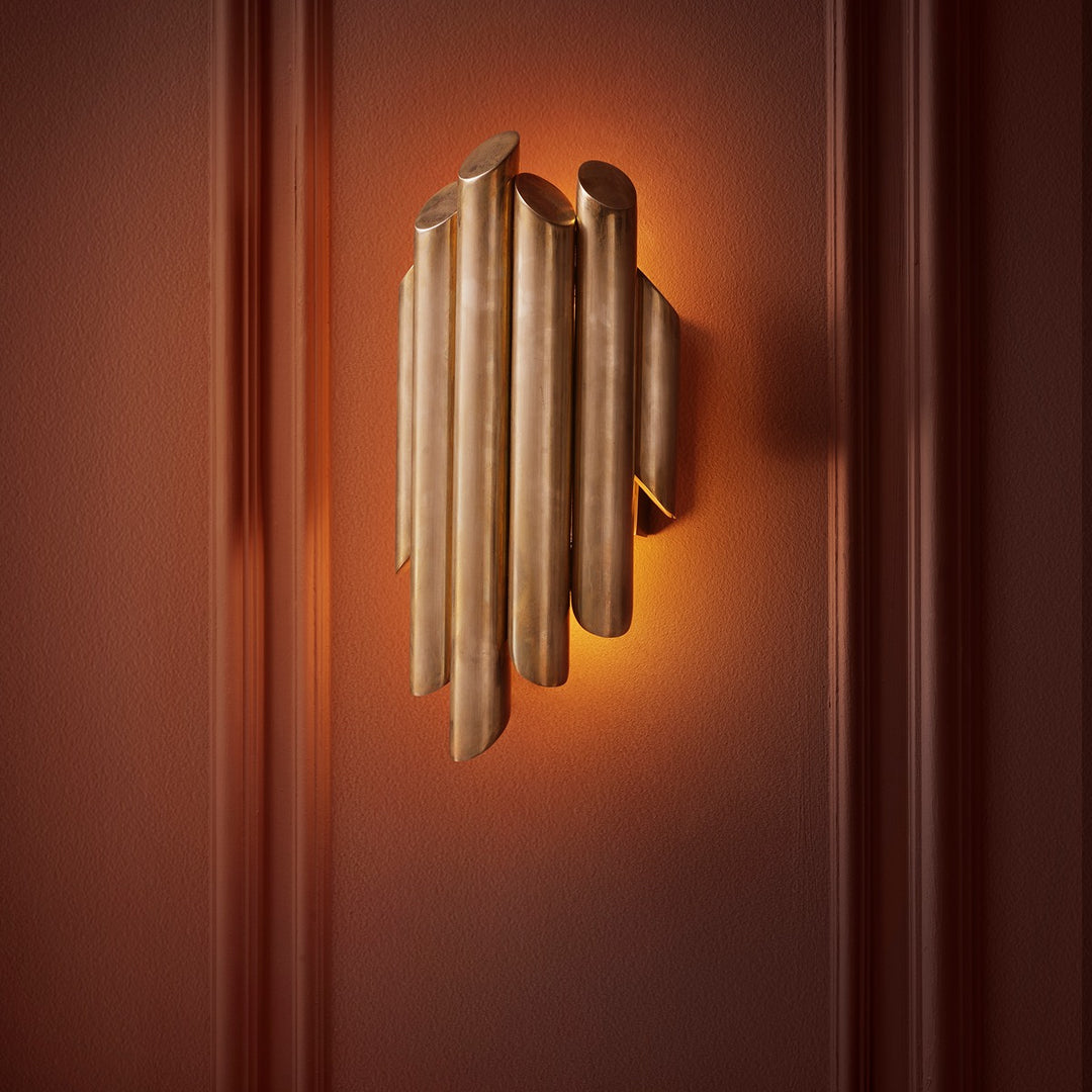 Beau Rivage Round Wall Lamp - Vintage Brass