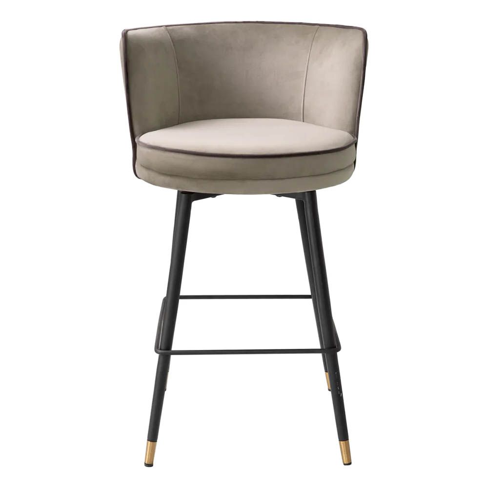 Grenada Counter Stool - Savona Greige Velvet Eichholtz 1