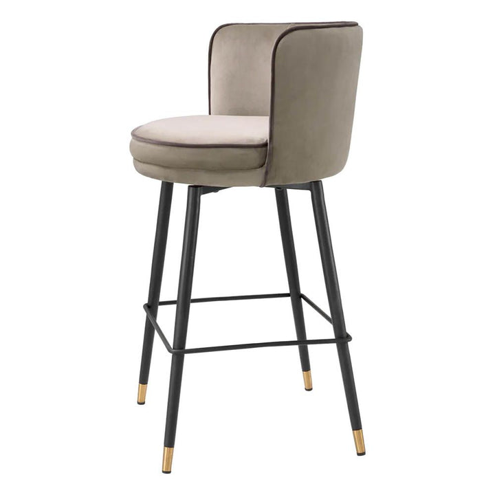Grenada Counter Stool - Savona Greige Velvet Eichholtz 5