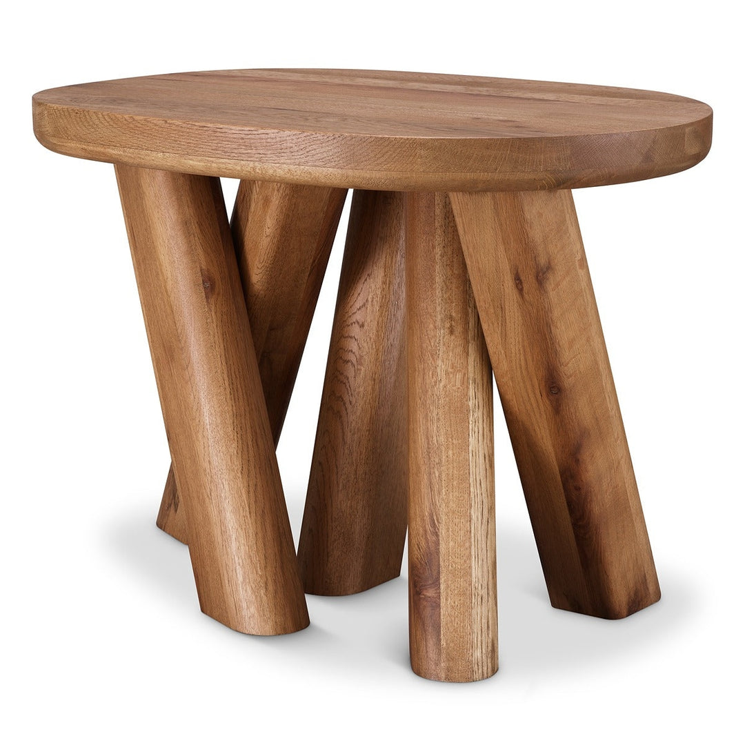 Bayshore Oval Side Table - Oak Wood Eichholtz 3