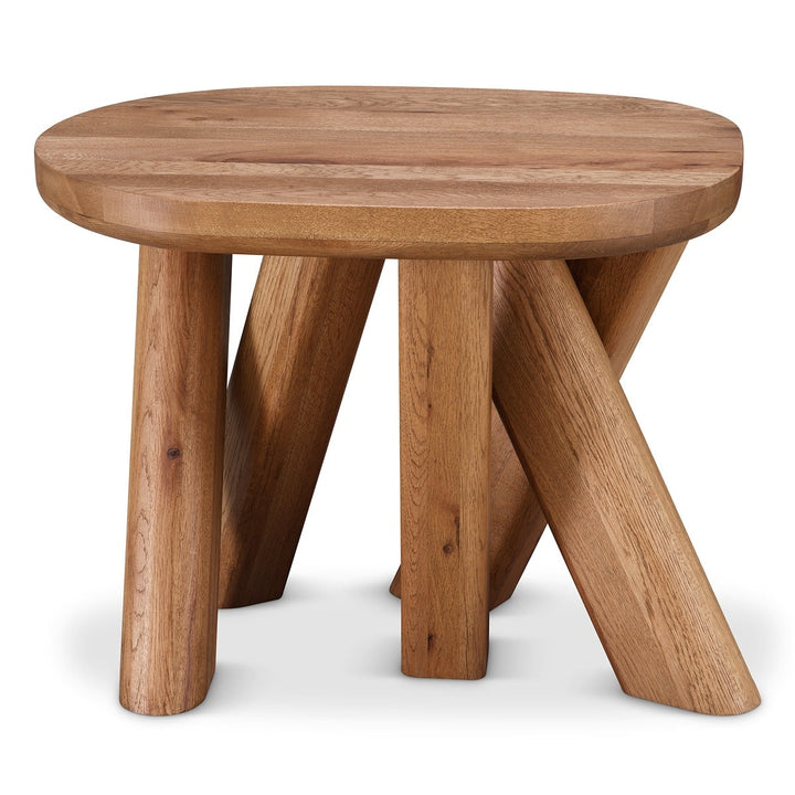 Bayshore Oval Side Table - Oak Wood Eichholtz 1