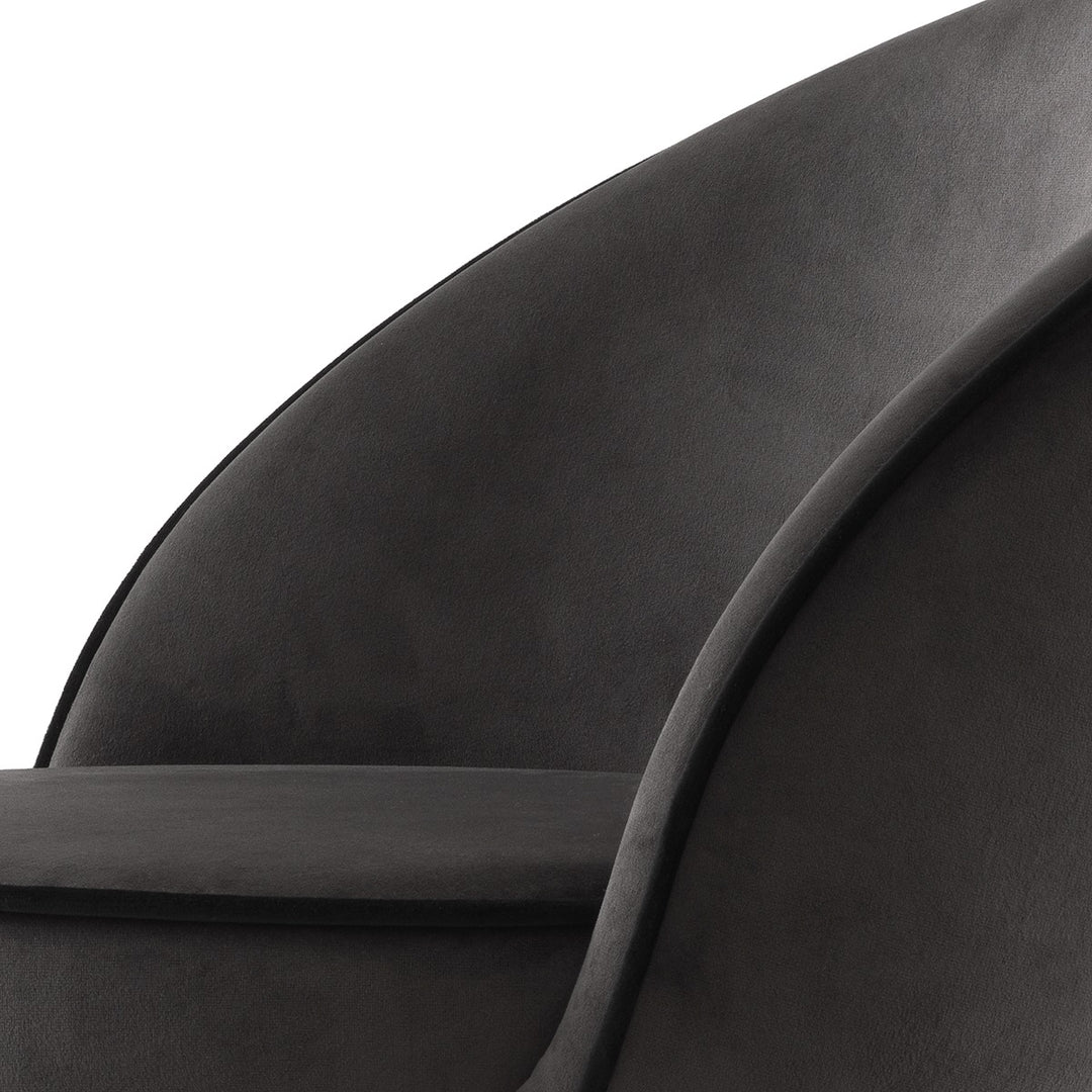 Cooper Set of 2 Bar Stools - Dark Grey Roche Velvet