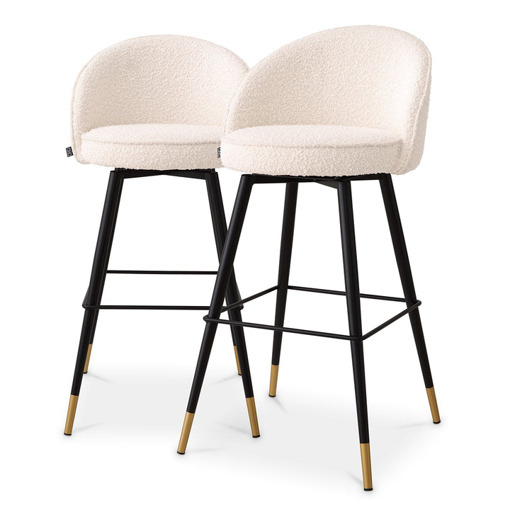 Cooper Set of 2 Bar Stools - Boucle Cream