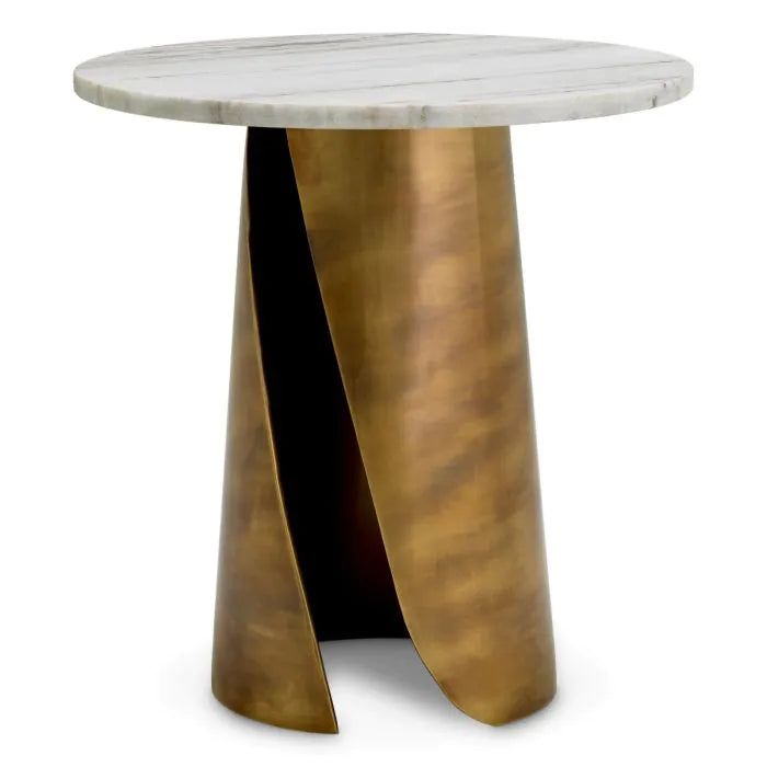 Nuova Side Table - White Marble Eichholtz 1