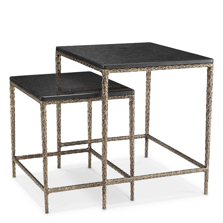 Ferndale Set of 2 Side Tables - Black Granite