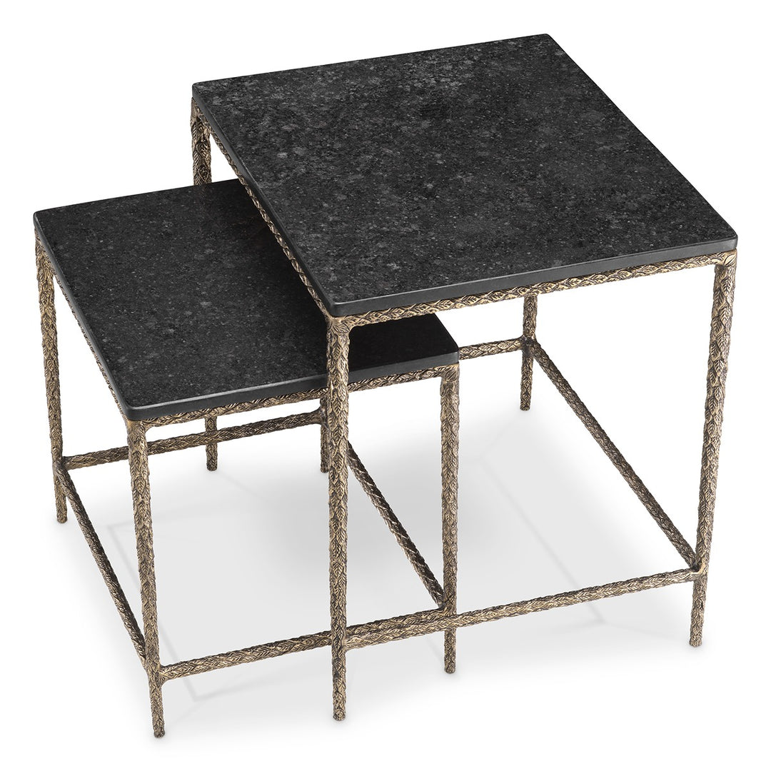 Ferndale Set of 2 Side Tables - Black Granite