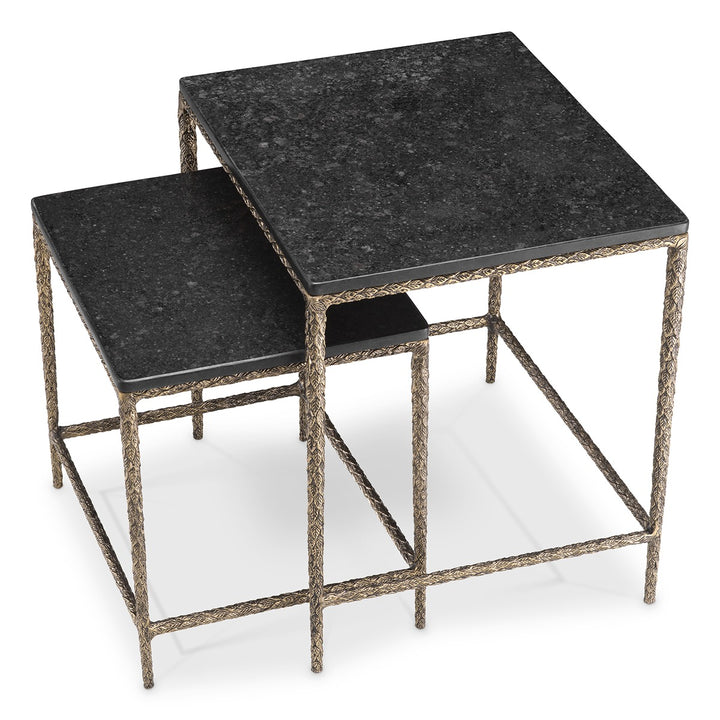 Ferndale Set of 2 Side Tables - Black Granite