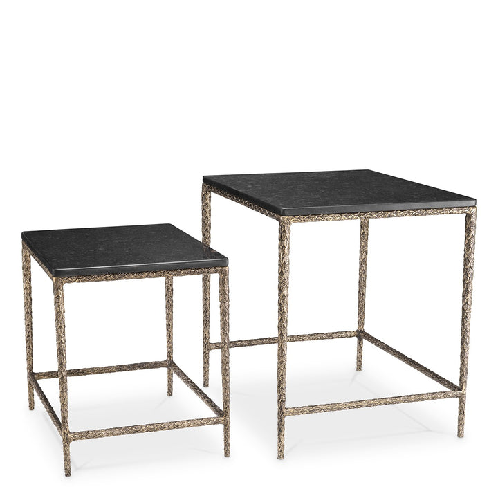 Ferndale Set of 2 Side Tables - Black Granite