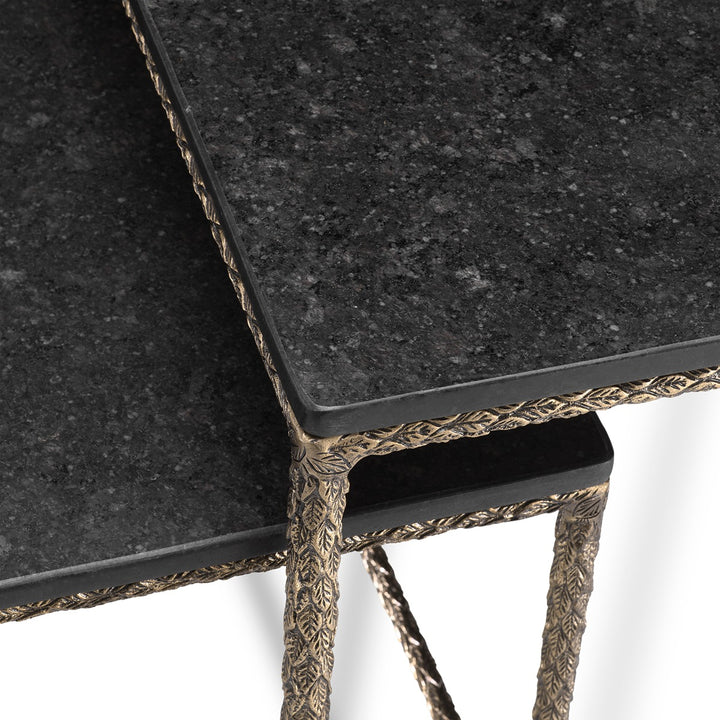 Ferndale Set of 2 Side Tables - Black Granite