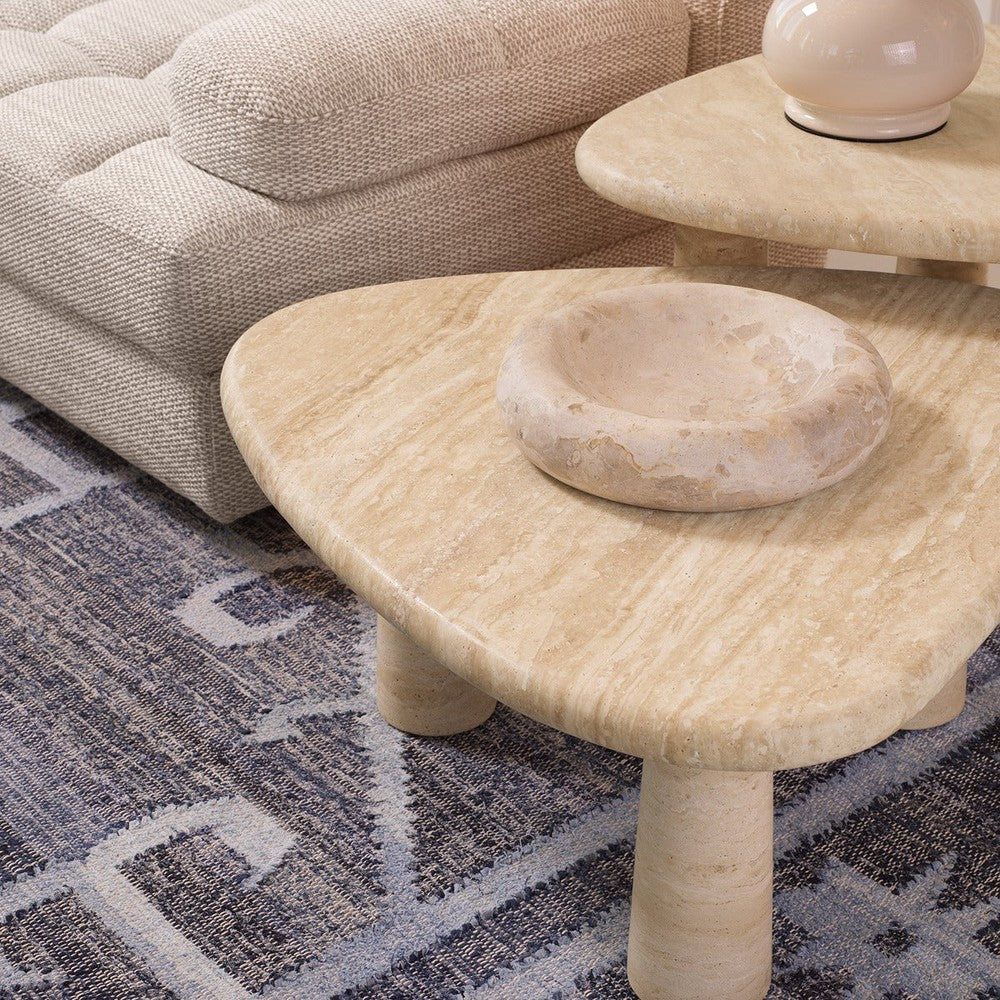 Larine Large Side Table - Travertine
