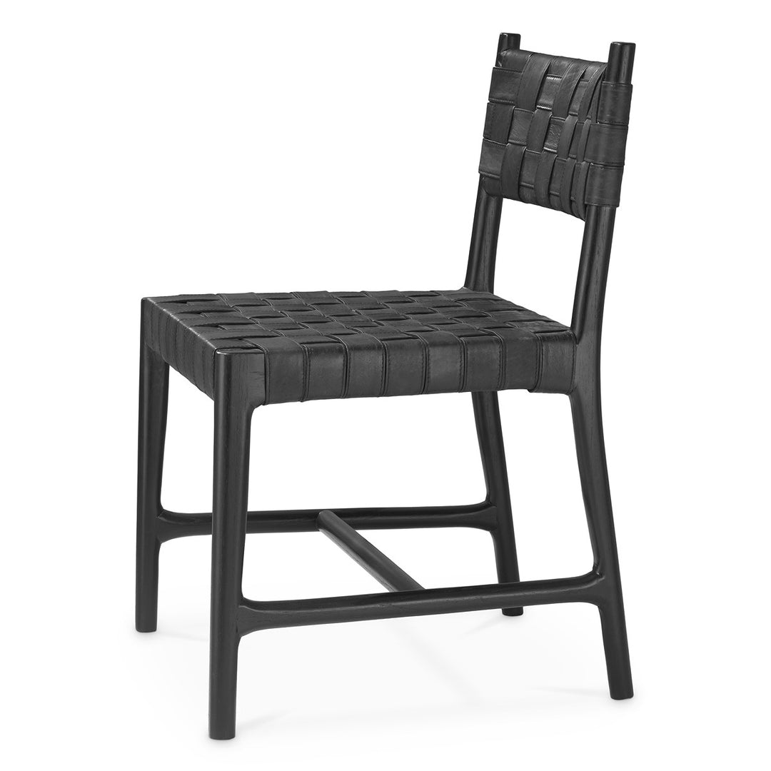 Tiberio Dining Chair - Classic Black Leather