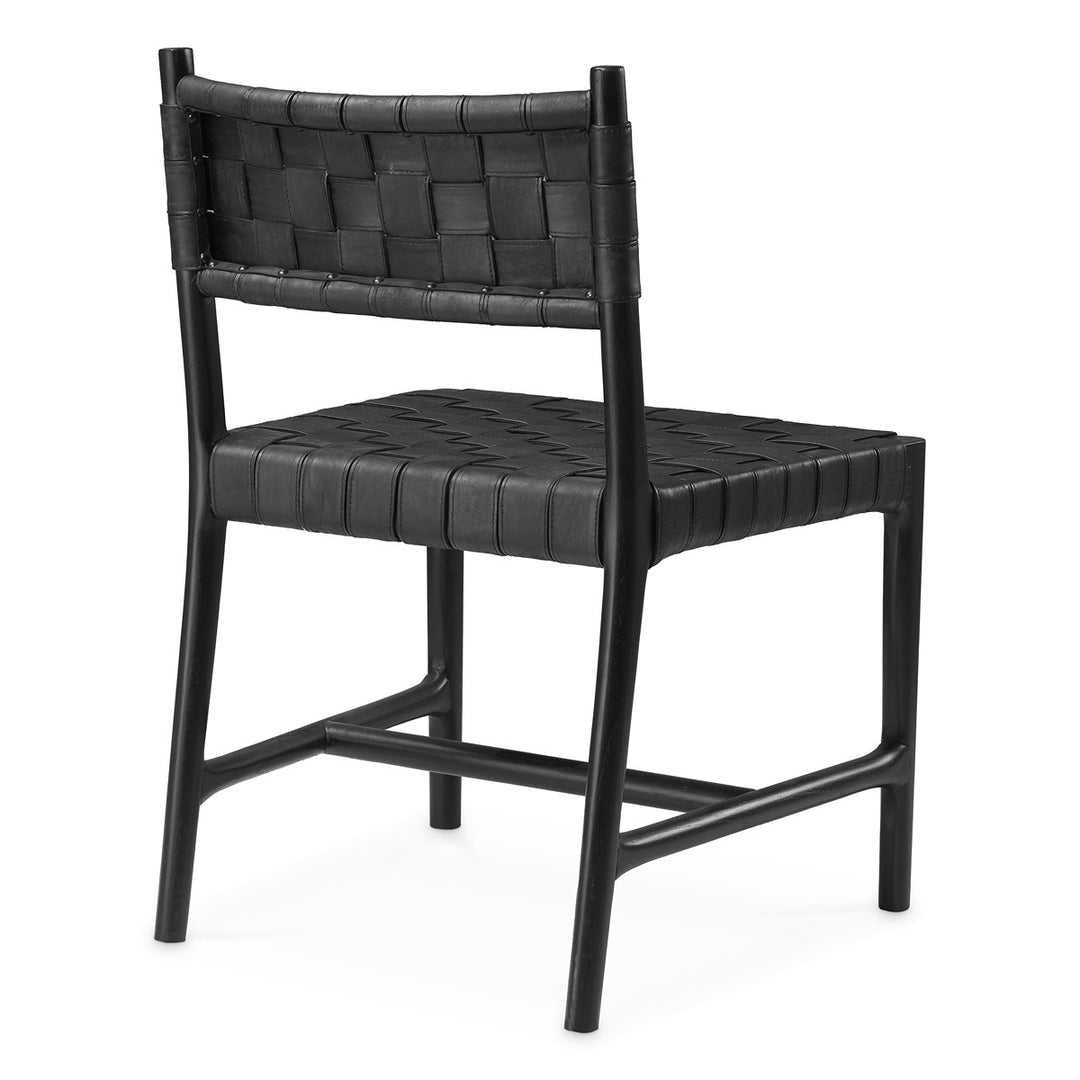 Tiberio Dining Chair - Classic Black Leather