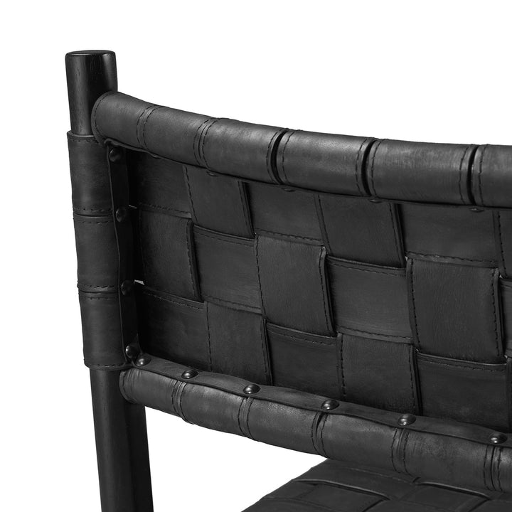Tiberio Dining Chair - Classic Black Leather