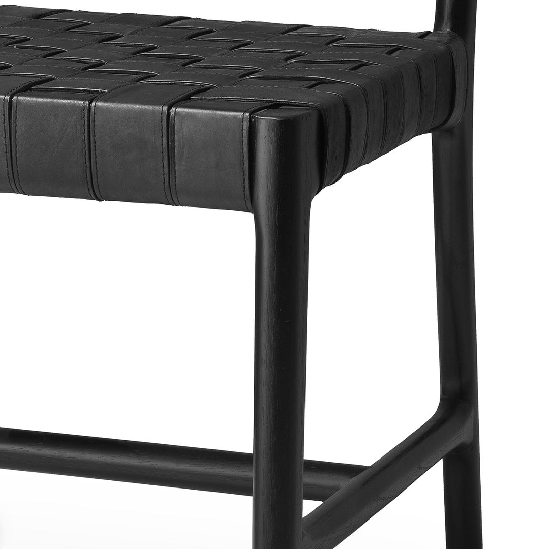 Tiberio Dining Chair - Classic Black Leather