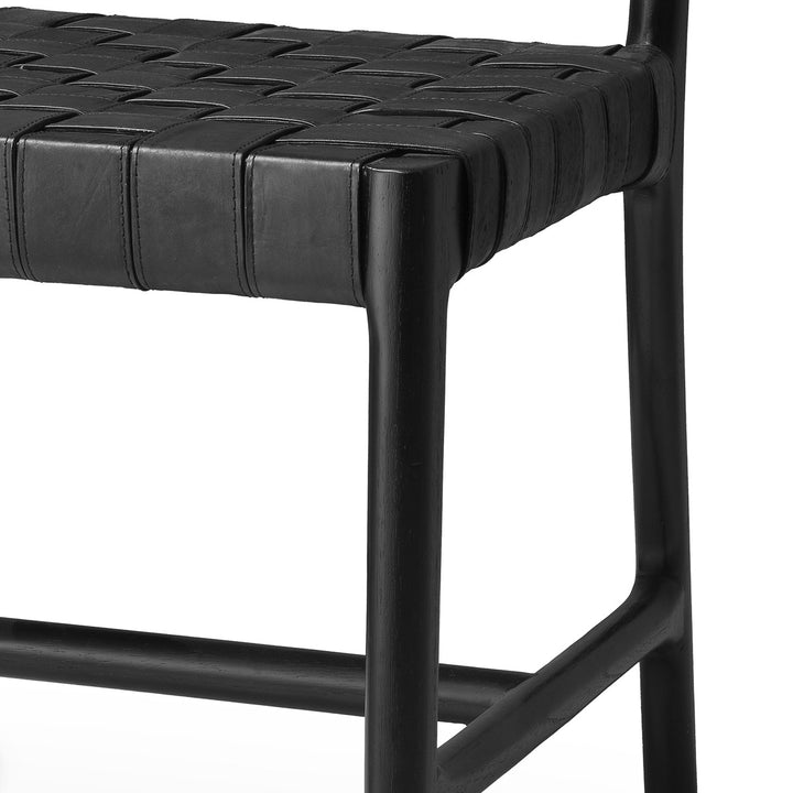 Tiberio Dining Chair - Classic Black Leather