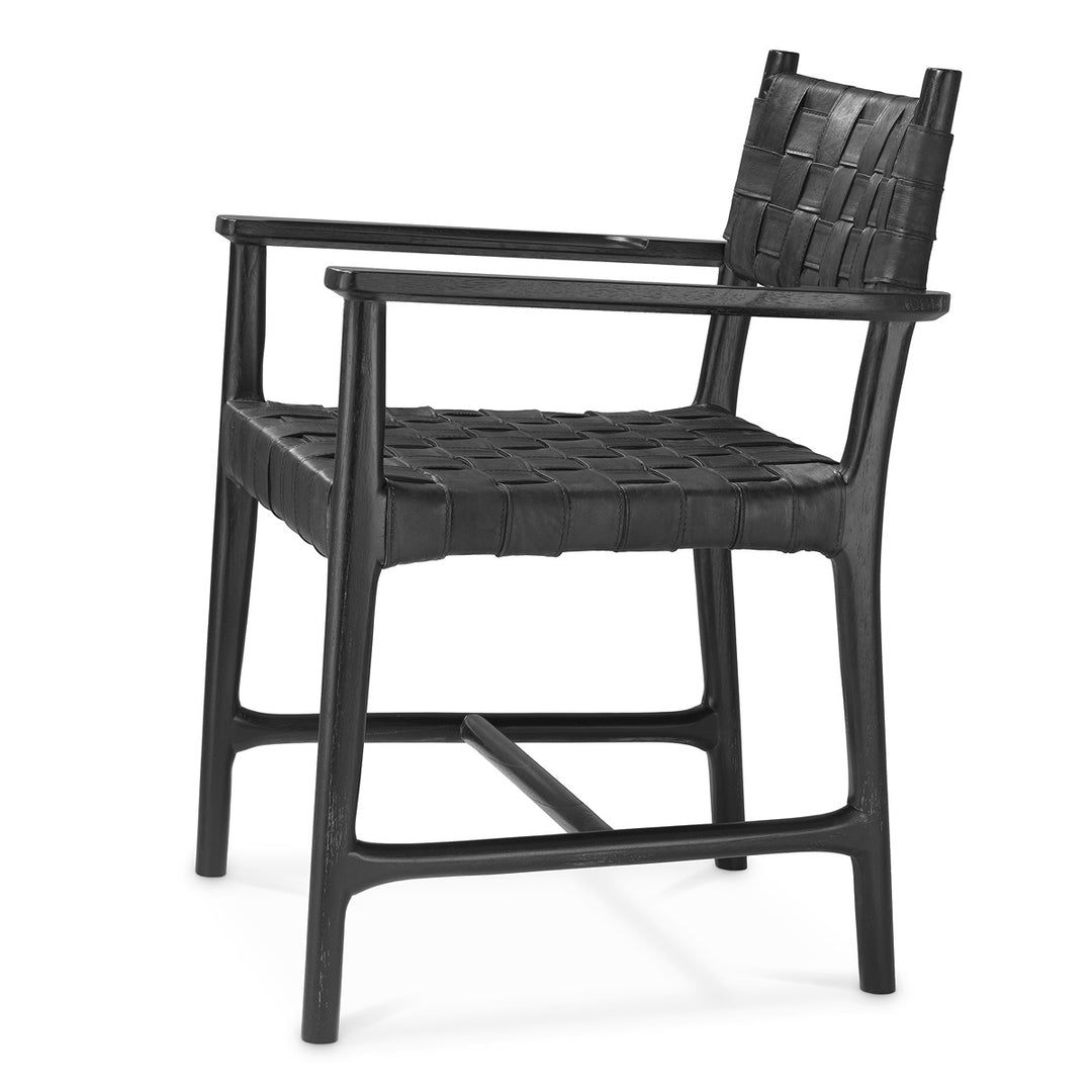 Tiberio Dining Armchair - Classic Black Leather