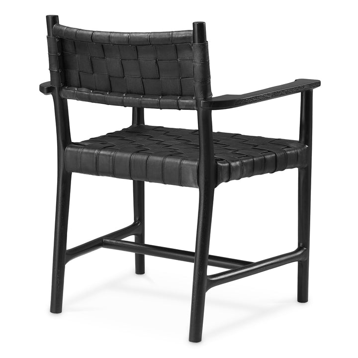 Tiberio Dining Armchair - Classic Black Leather
