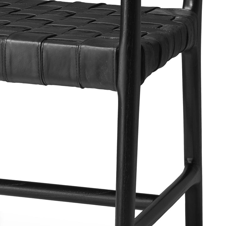 Tiberio Dining Armchair - Classic Black Leather