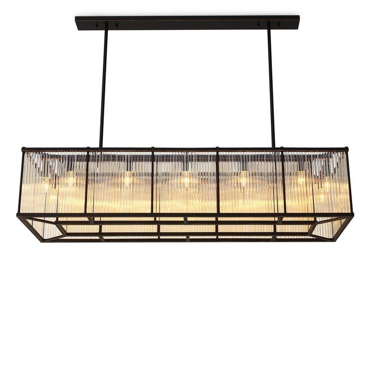 Bernadi Rectangular Chandelier - Bronze Highlight
