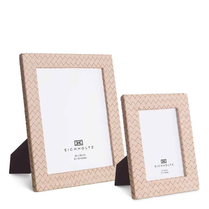 Sintra Set of 2 Picture Frames - Tan Leather