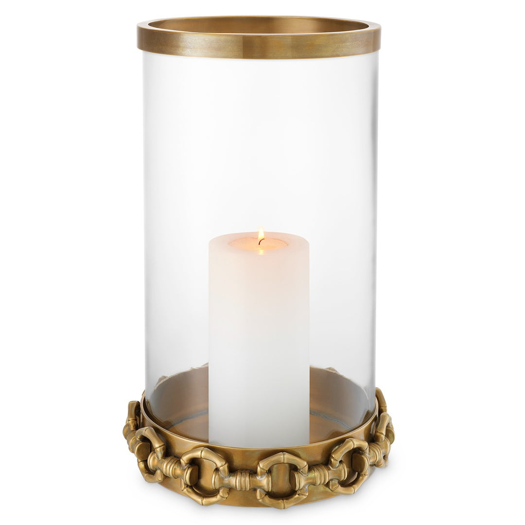 Clementine Large Hurricaine Lantern - Vintage Brass